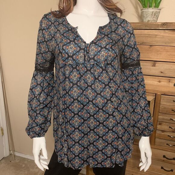 Arizona Jean Co Black Tunic Top Size Medium - Picture 3 of 9